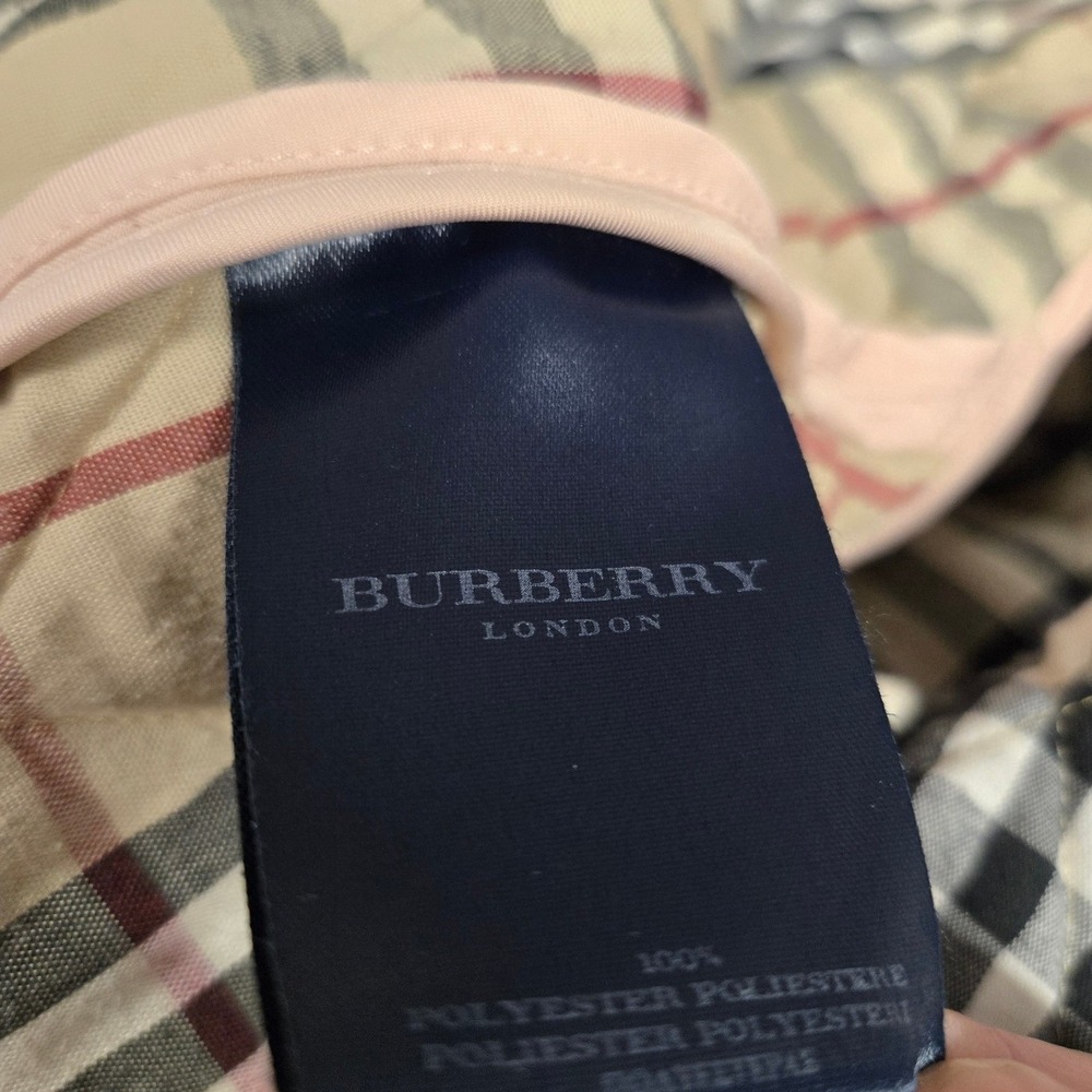 Burberry London Pink Quilted Jacket Nova Check Lining Made in England Womens L - Picture 5 of 16